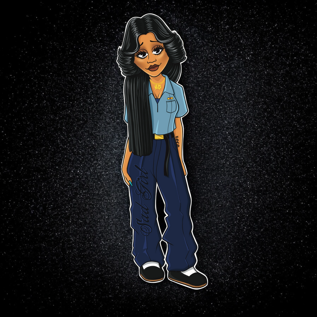 Chica tímida, pegatina coleccionable - HomieGirl