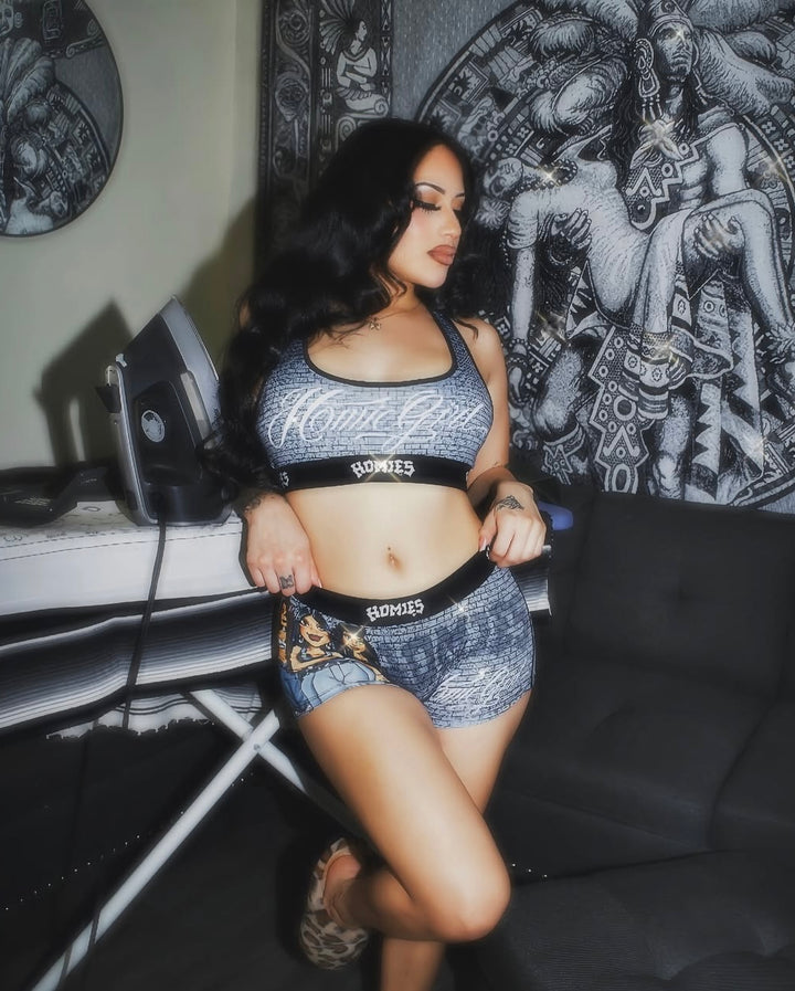 block-girl-underwear-front, model pose-homiegirl