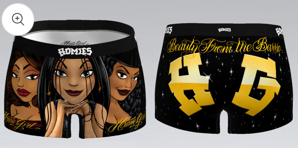 Original Chola artwork – HomieGirl illustration of a classic lowrider beauty with bold energy