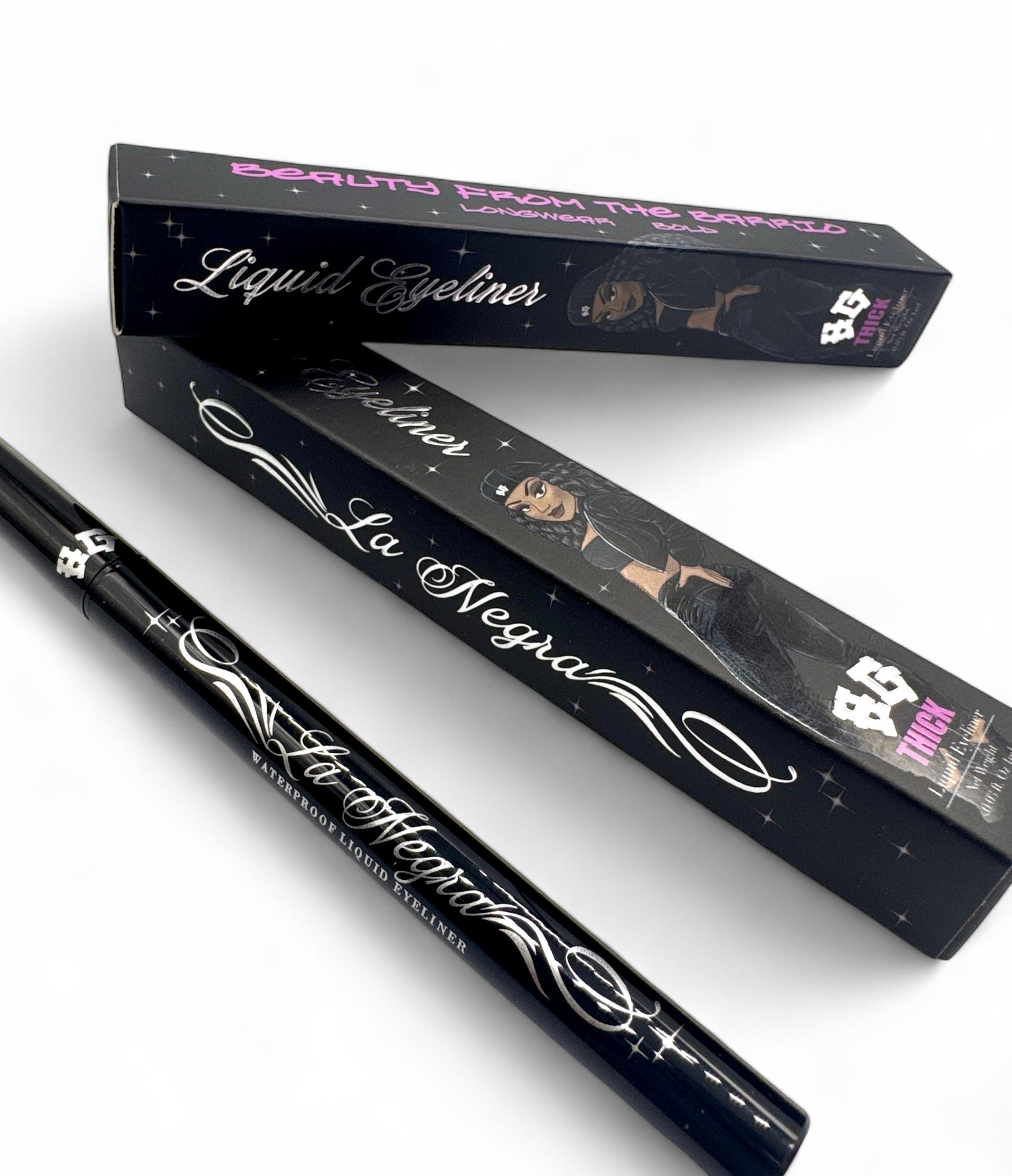 HomieGirl La Negra black eyeliner – bold pigment with smooth, long-lasting application.